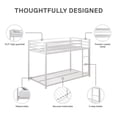 thumbnail image 6 of DHP Miles Low Bunk Bed for Kids, Twin Over Twin, White, 6 of 13