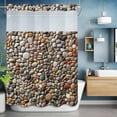 thumbnail image 6 of No Hook Shower Curtains with Snap-in Liner Set, Colorful Stones Waterproof Hotel Style Bathroom Shower Curtain, Farmhouse Stones Modern Art Breathable Mesh Top Window Bath Curtains 72''x84'', 6 of 9
