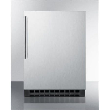 Built-in undercounter all-refrigerator for residential or commercial use, frost-free w/stainless steel wrapped door, horizontal handle, and black cabinet