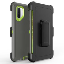 For Samsung Galaxy Note 10 Heavy Duty Defender Armor Hybrid Case Cover With Clip - Black Black