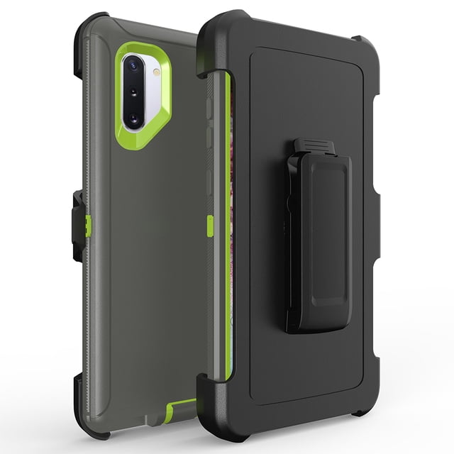 Pour Samsung Galaxy Note 10 Étui Hybride Robuste Armure avec Clip - Noir