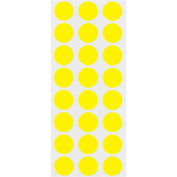 0.50 Inch Round Label Removable Color Code Dot Stickers, 1200 Pack, Yellow