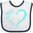 thumbnail image 3 of Inktastic Paw Print Heart Boys or Girls Baby Bib, 3 of 4