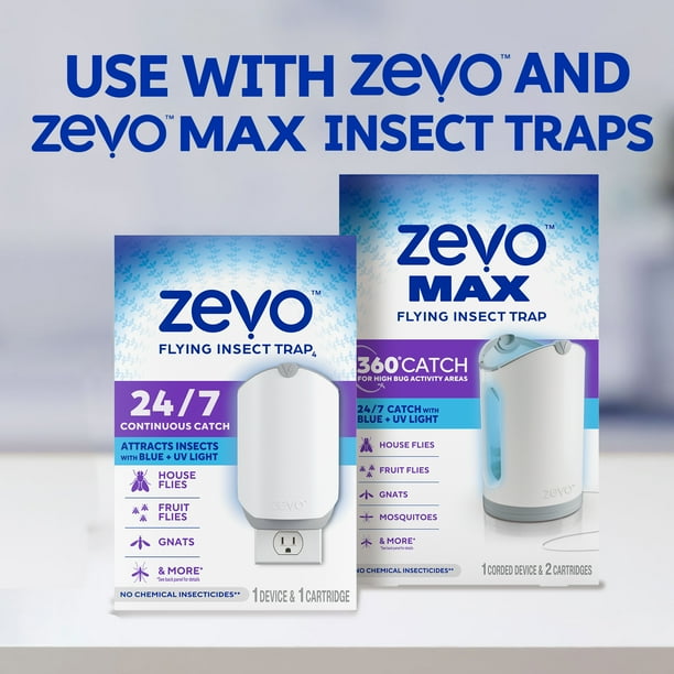 4 pack) Zevo Flying Insect Trap Refill: 4 Indoor Light Trap Refill