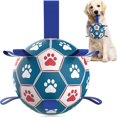 thumbnail image 1 of Dog Toys Soccer Ball With Grab Tabs. Interactive Dog Toys For Tug Of War, 1 of 5