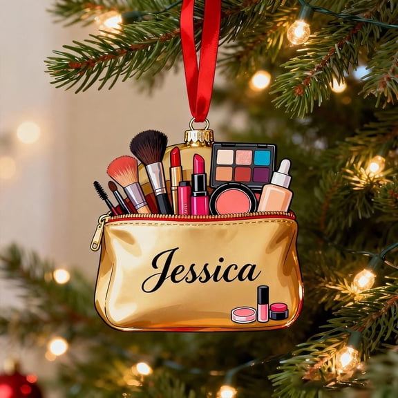 Personalized Makeup Christmas Ornament – Custom 2D Flat Acrylic Gift for Teen Girls