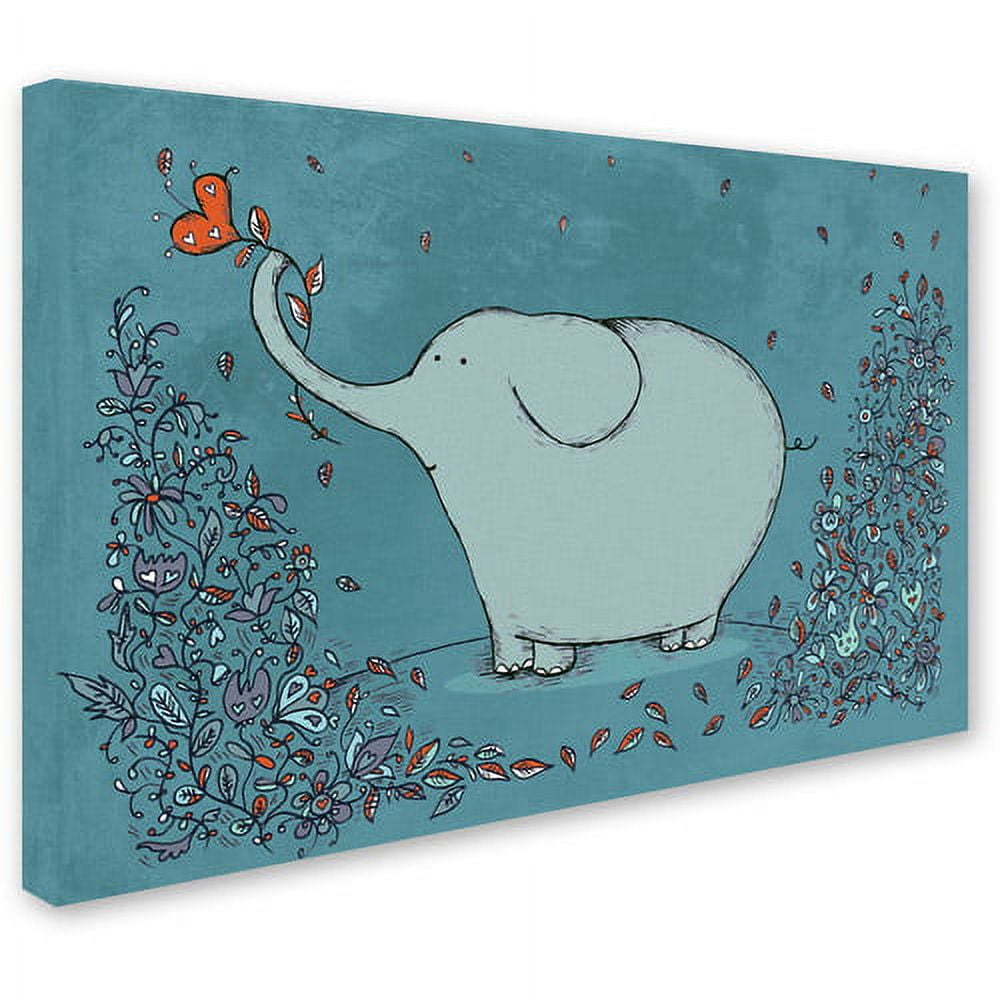 Trademark Fine Art "Garden Elephant" Canvas Art by Carla Martell