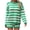 Green women striped lounge set a1, variant on Cagogo Women's Striped 2 Piece Lounge Set Casual Round Neck Long Sleeve Sweater Shorts Matching Outfits Loose Comfy Pajamas Airport Travel Clothes, Sky Blue XL