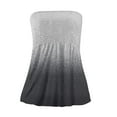 thumbnail image 4 of Women's Casual Strapless Tube Tops - Flowy Sleeveless Bandeau Tanks Daily Summer Loose Blouses Gray 2XL, 4 of 4