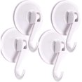 thumbnail image 1 of Suction Cup Hooks, Removable Kitchen Towel Shower Hooks with Strong Suction Power Wall Vacuum Holder for Smooth Tile, Glass, Window and Mirror (4 Pack), 1 of 5