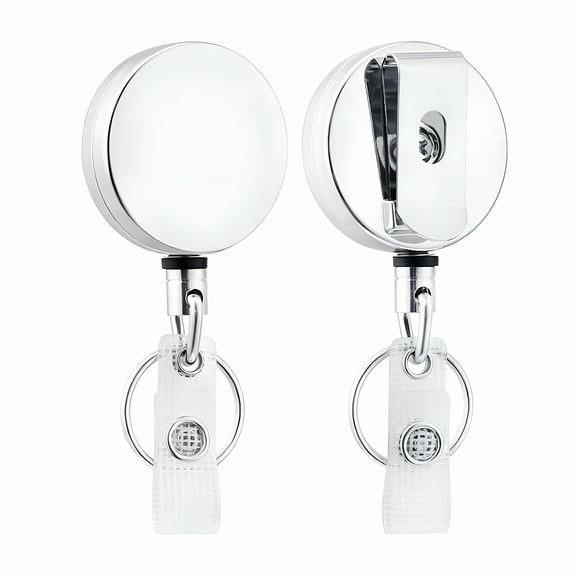 LAMIRO Retractable Metal Wire Keychain Pull Badge Reel ID Lanyard Name Tag Card Badge Easy-to-pull Buckle Rope Elastic Key Ring
