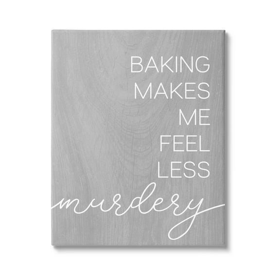 Stupell Industries Funny Baking Kitchen Phrase Graphic Art Gallery Wrapped Canvas Print Wall Art, Design by Lil' Rue