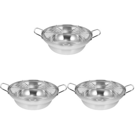 

Japanese Style Deep Frying Pot Portable Fryer Tempura Non Stick Stainless Cookware Wok Turkey 3 Pc