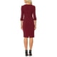 thumbnail image 3 of Vestido Vintage para Mujer INSPIRE CHIC de Manga 3/4, Vestidos Sheath para Trabajar, Talla M, Rojo Oscuro, 3 of 6