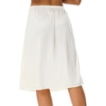 thumbnail image 2 of RUNQHUI Jupon Long en Satin pour Femme Demi-Jupon Jupe sous Robe Jupons Rallonge Demi-Jupons 60cm Blanc TG, 2 of 7