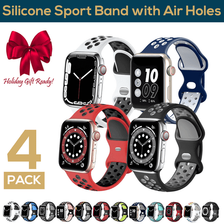 ComfiTime Apple Watch Band – Stretchy iWatch Bands 38/40/41/42/44/45/49 mm for Women & Men, Breathable Silicone Apple Watch Sport Bands, iPhone Watch Strap for Series SE 9 8 7 6 5 4 3 2 1