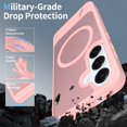 thumbnail image 5 of Dteck Magnetic Case for Samsung Galaxy S25 / Galaxy S24,Shockproof TPU+PC Anti-Slip Compatible with Mag Safe Case Adjustable Kickstand Frosted Translucent Matte Phone Cover,Pink, 5 of 6