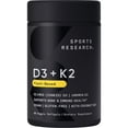 thumbnail image 1 of Suplemento de vitamina D3 K2 de 2500 UI de Sports Research con aceite MCT de coco, 1 of 8