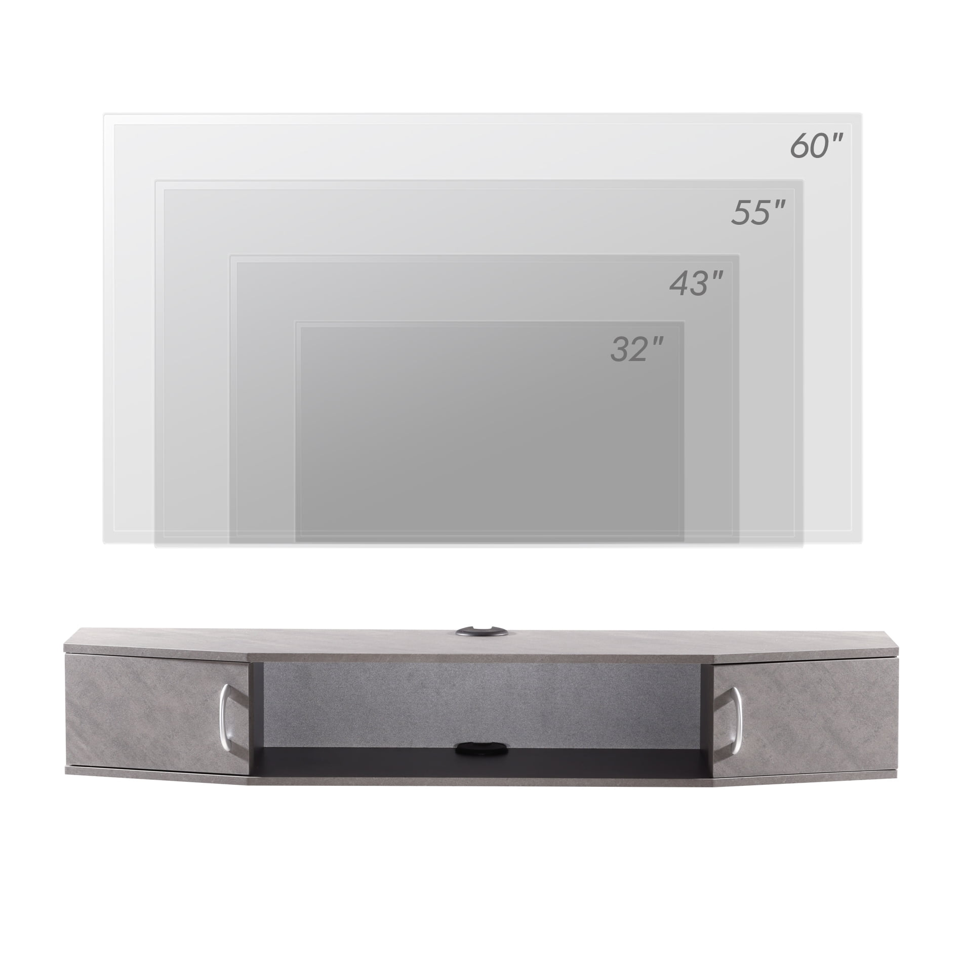 FITUEYES Floating TV Stand for TVs up to 50", Gray