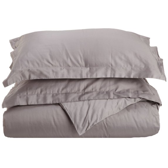 400-Thread Count 100% Egyptian Cotton Elegant Solid Duvet Cover Set Grey / King/Cal King