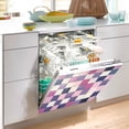 thumbnail image 2 of Yayeee Magnetic Dishwasher Cover for The Front Decoration Home Kitchen Machine Sticker Protector, Pink and Purple Plaid Pattern, 2 of 6