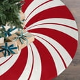 thumbnail image 3 of 1PC Christmas Tree Skirt Classic Red White Peppermint Candy Xmas Trees Skirts Base Cover Home Party Christmas Decor Carpet (1,75cm), 3 of 7