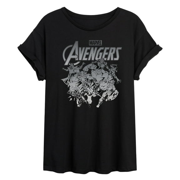 Marvel The Avengers - Group Logo - Women's Oversized Graphic T-Shirt
