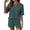 001 Green, variant on Womens 2 Piece Outfits Casual Plaid Short Sets Lounge Beach Travel Short Sleeve Round Neck Tops Match High Waisted Shorts Summer Outfits