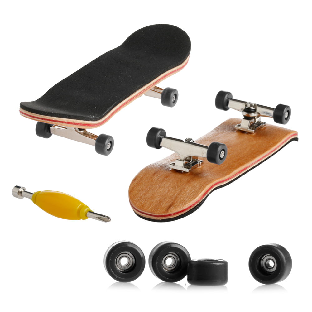 Lisanl 1Set Wooden Fingerboard Skateboard Sport Deck Games Kids Gift Maple Wood Set New
