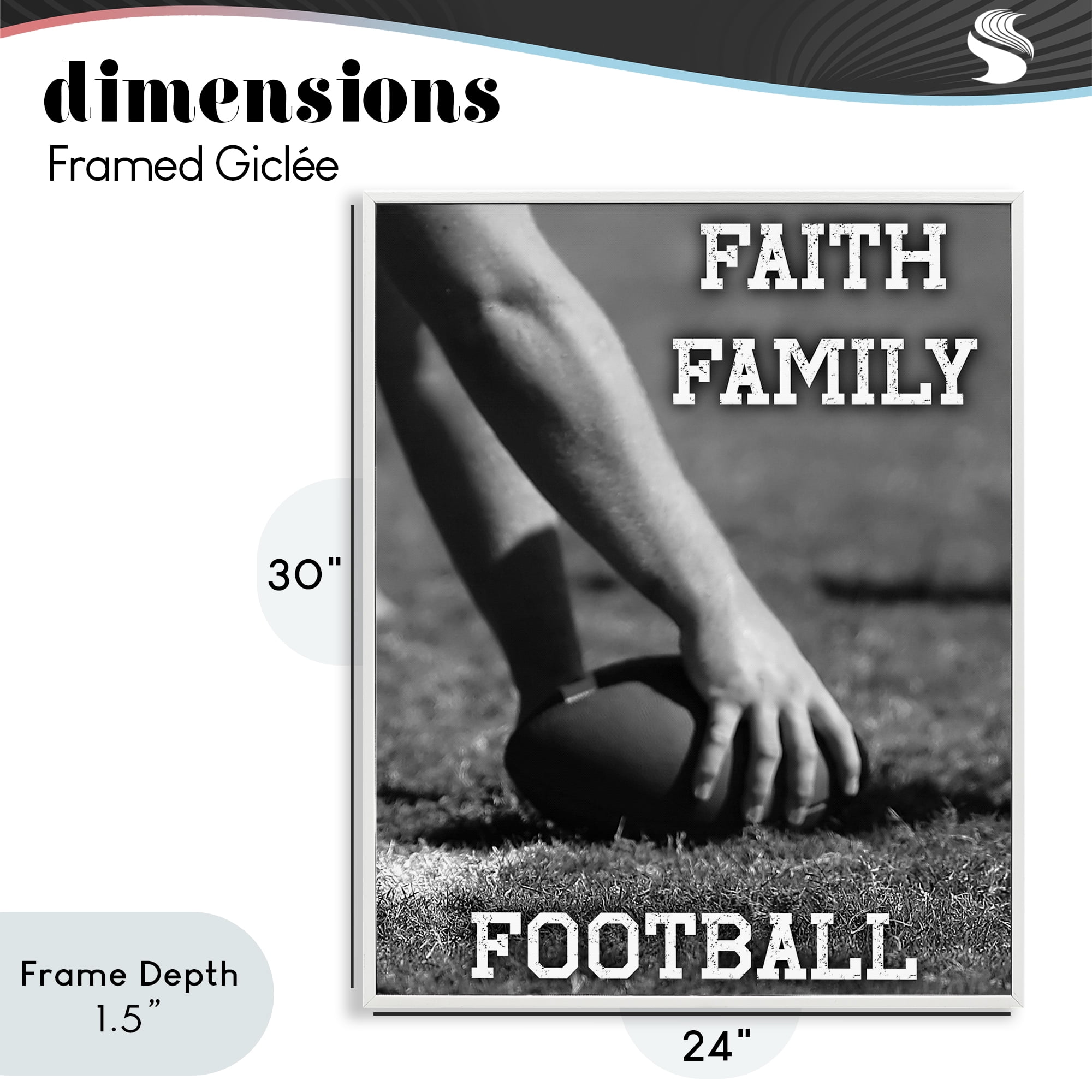 Stupell Industries Faith Family Football Hike White Framed Giclee Art, design by Marcus Prime