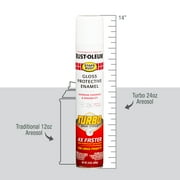 (6 pack) White, Rust-Oleum Stops Rust Turbo Gloss Protective Enamel Spray Paint-334133, 24 oz