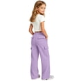 thumbnail image 5 of UDAUDU Girls Cargo Sweatpants Preppy Kids Pants Wide Leg Baggy Sweat Pants Teen Joggers School Athletic Casual Trousers with Pockets, 5 of 10