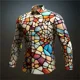 thumbnail image 1 of Camisa abstracta artística colorida para hombre, uso diario, calle, manga larga, solapa con botones, tela cómoda, ropa para hombre de gran venta, 1 of 6
