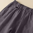 thumbnail image 4 of WREESH Womens Wide Leg Pants Solid Color Elastic High Waisted Cropped Pants Cotton and Linen Casual Slim Gray, 4 of 6