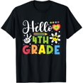 thumbnail image 1 of Hello Fourth 4th Grade Happy First Day Of School Girls T-Shirt - White - M, 1 of 2