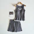 thumbnail image 2 of Tnhcen Women's Lightweight Built-in Bra Camisole Pajama Set Breathable Sleepwear Shorts 2-Piece Loungewear Comfortable M-2XL Gray, 2 of 6