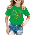 thumbnail image 2 of Girls Short Sleeve T-Shirts Kids Summer Tops Crewneck Tees 5-14 Years Comfortable Daily Wear Soft Blended Top with Classic Design for School and Play, 2 of 4