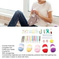 thumbnail image 4 of Crochet Hook Set, Complete Tools Crochet Kit Ergonomical Handle 58pcs  For Coasters, 4 of 8