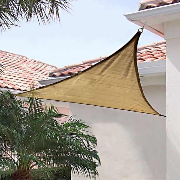 ShelterLogic Shade Sail Triangle (Attachment point/pole not included) in Sand, Multiple Sizes