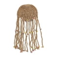 thumbnail image 4 of Gorro de ganchillo para mujer, hecho a mano, con decoración bohemia, gorro de viaje de punto con forma de calavera color albaricoque, 4 of 7
