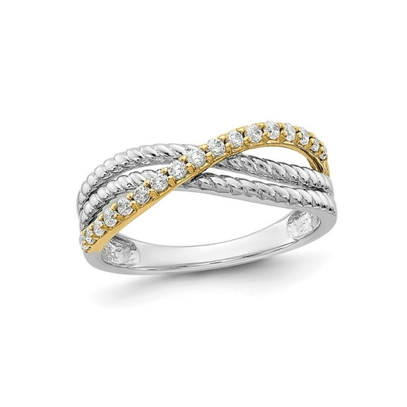 Gem & Harmony 1/4 Carat (Ctw) Lab-Grown Diamond Twist Ring in 14K White Gold for Women