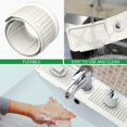 thumbnail image 5 of Kitchen Sink Splash Guard Behind Faucet 24 x 5.5 Inch. Faucet Handle Drip Catcher Tray, Longer Silicone Sink Faucet Mat, Dish Soap Sponge Holder for Bathroom, Farmhouse, Bar, Rv,Beige White, 5 of 5