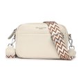 thumbnail image 1 of Bolsos Cruzados para Mujer Bolsos Bandolera Casuales Cuero Genuino Correa Ancha (Beige), 1 of 8
