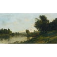 thumbnail image 2 of Charles François Daubigny 24x15 Gold Ornate Framed and Double Matted Museum Art Print Titled - Oise Edge (1872), 2 of 4