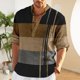 thumbnail image 4 of Camisa de negocios para hombre, cuello en V, botones, escote, manga larga, pulóver, Tops, retales de Color, figura geométrica, cárdigan, camisa informal, Tops, 4 of 5