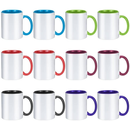 Sublimation Mugs 11 Oz Cups Bulk Coffee Tazas Para Sublimar 6 Assorted Colors Set Of 12