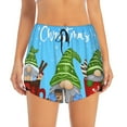 Adobk Merry Christmas Gnome Print Women's Workout Shorts for Athletic