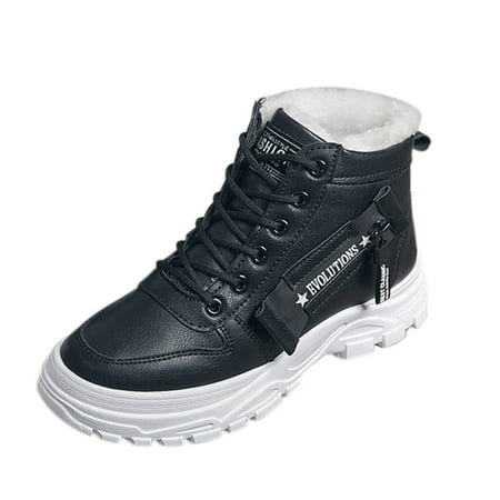 

Women Snow Boots Keep Warm Anti-Slip Soft Sole Warm Plush Lined Winter Ankle Booties 39 Black