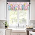 thumbnail image 3 of Kitchen Curtains Set, Spring Easter Kitchen Curtains and Valances Set, Pink Plaid Floral Botanical Easter Eggs Rod Pocket Tier Curtains 24 Inch Length for Cafe/Bedroom Windows, 3 of 6