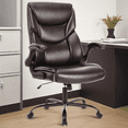 thumbnail image 6 of GIANNA Leather Office Chair with Flip-Up Armrests, Brown, 6 of 6
